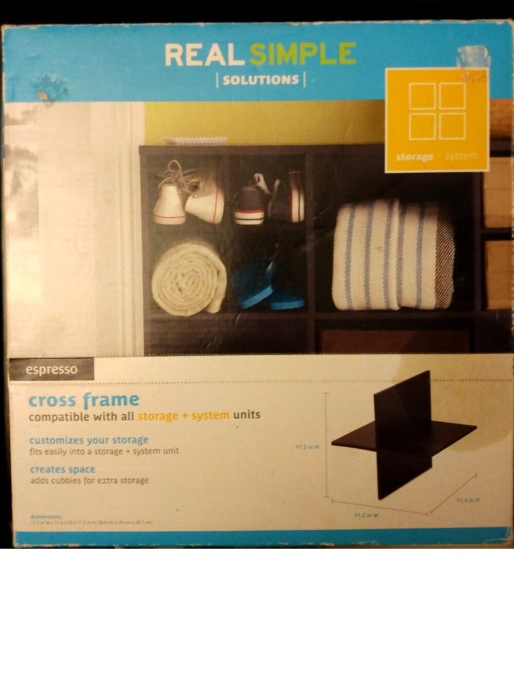 Real Simple Solutions Wooden Espresso Cross Frame for Storage Solutions